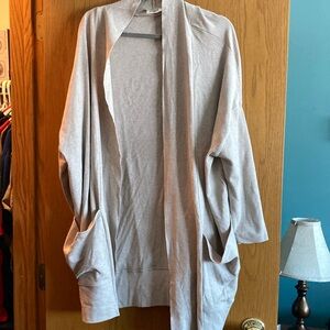 NWOT Pact Organic Cotton Airplane Wrap Cardigan in Beige Neutral Women sz XL/XXL